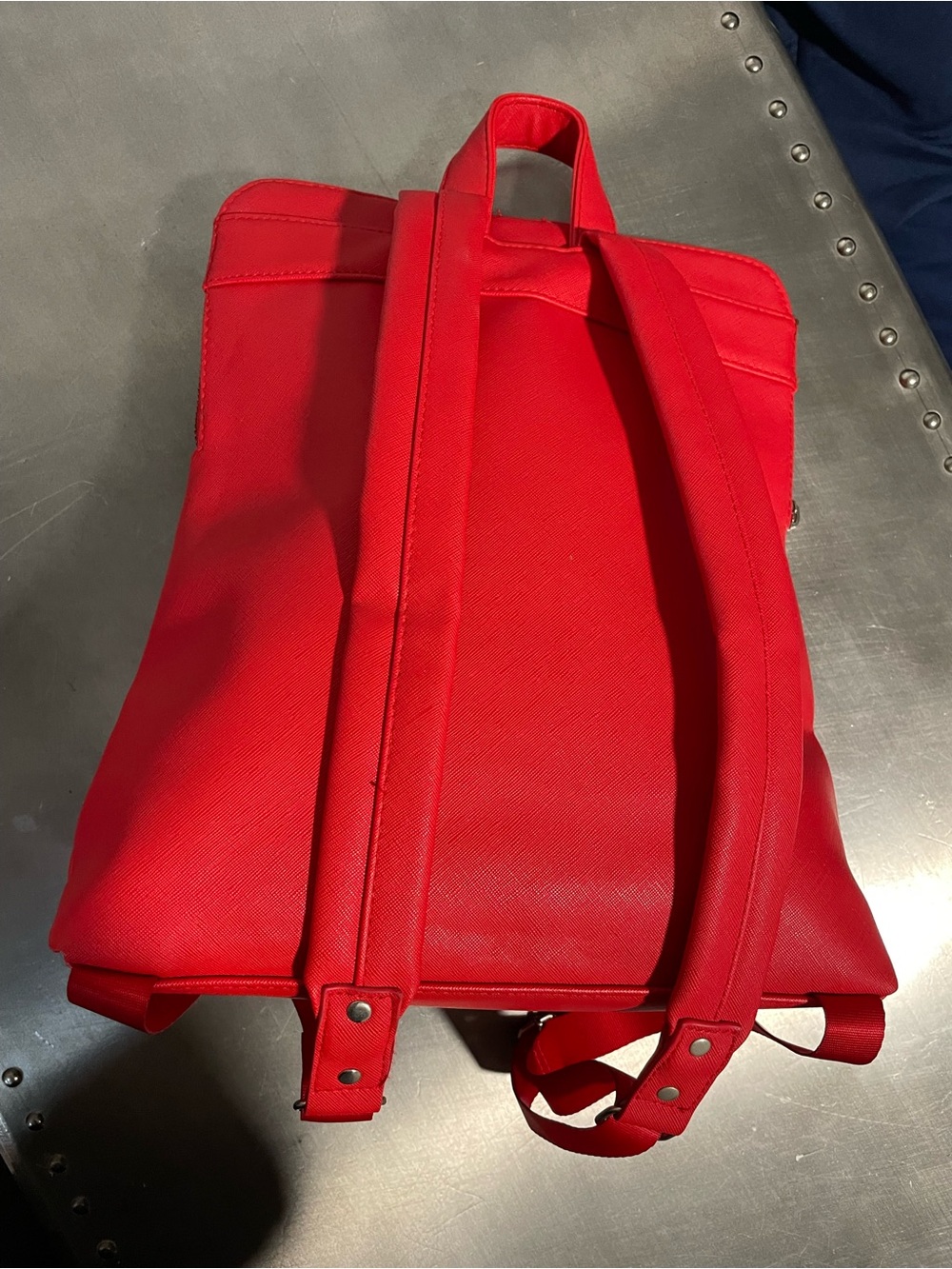 Disney Red Faux Leather Backpack with Graphic Mickey Mouse Patch - Picture 3 of 8